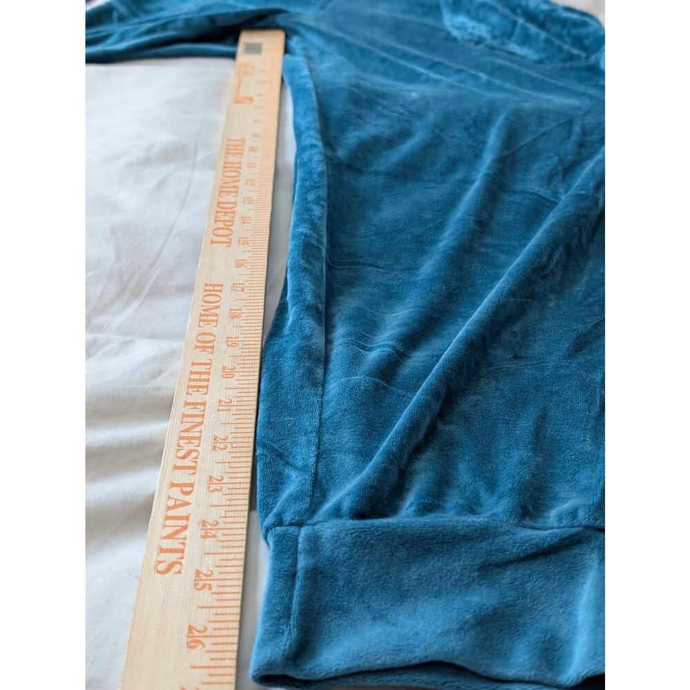 Juicy Couture Teal Velour Rhinestone Lounge Set Cropped Hoodie Joggers M - Picture 11 of 11